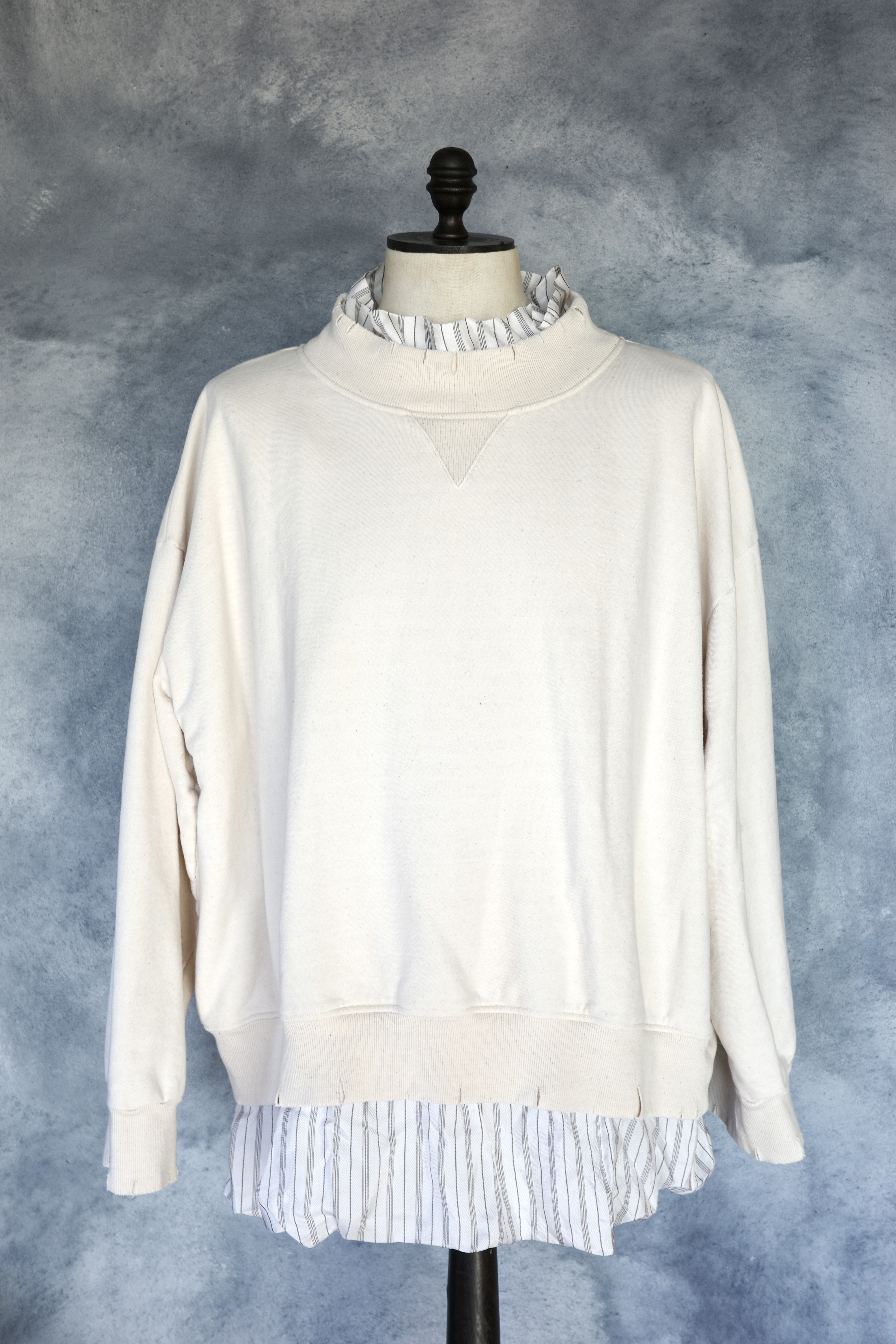 Maison Margiela 21S/S レイヤードデストロイドスウェット アイボリー 46