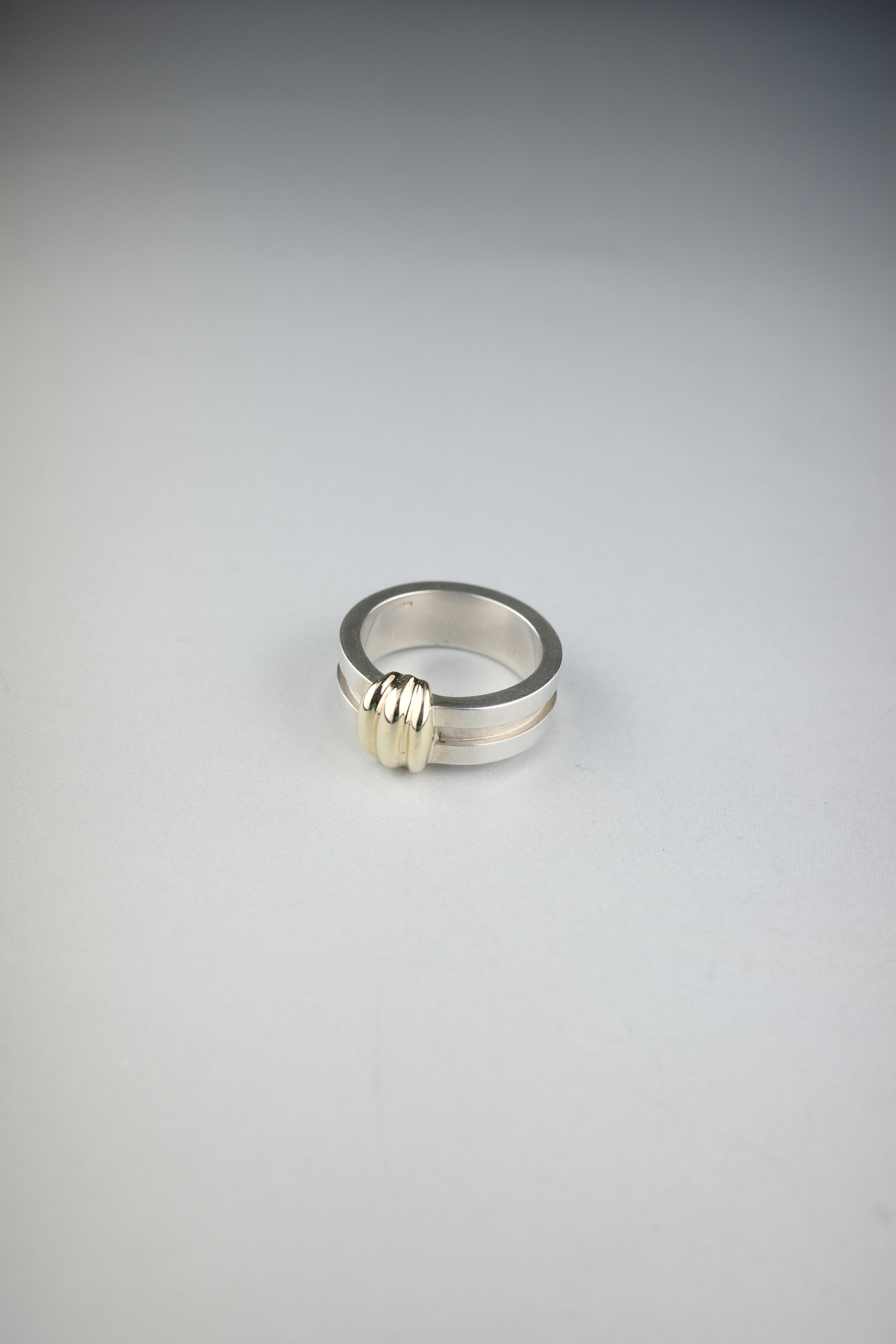 VINTAGE Tiffany&Co グルーブド コンビ リング 15号