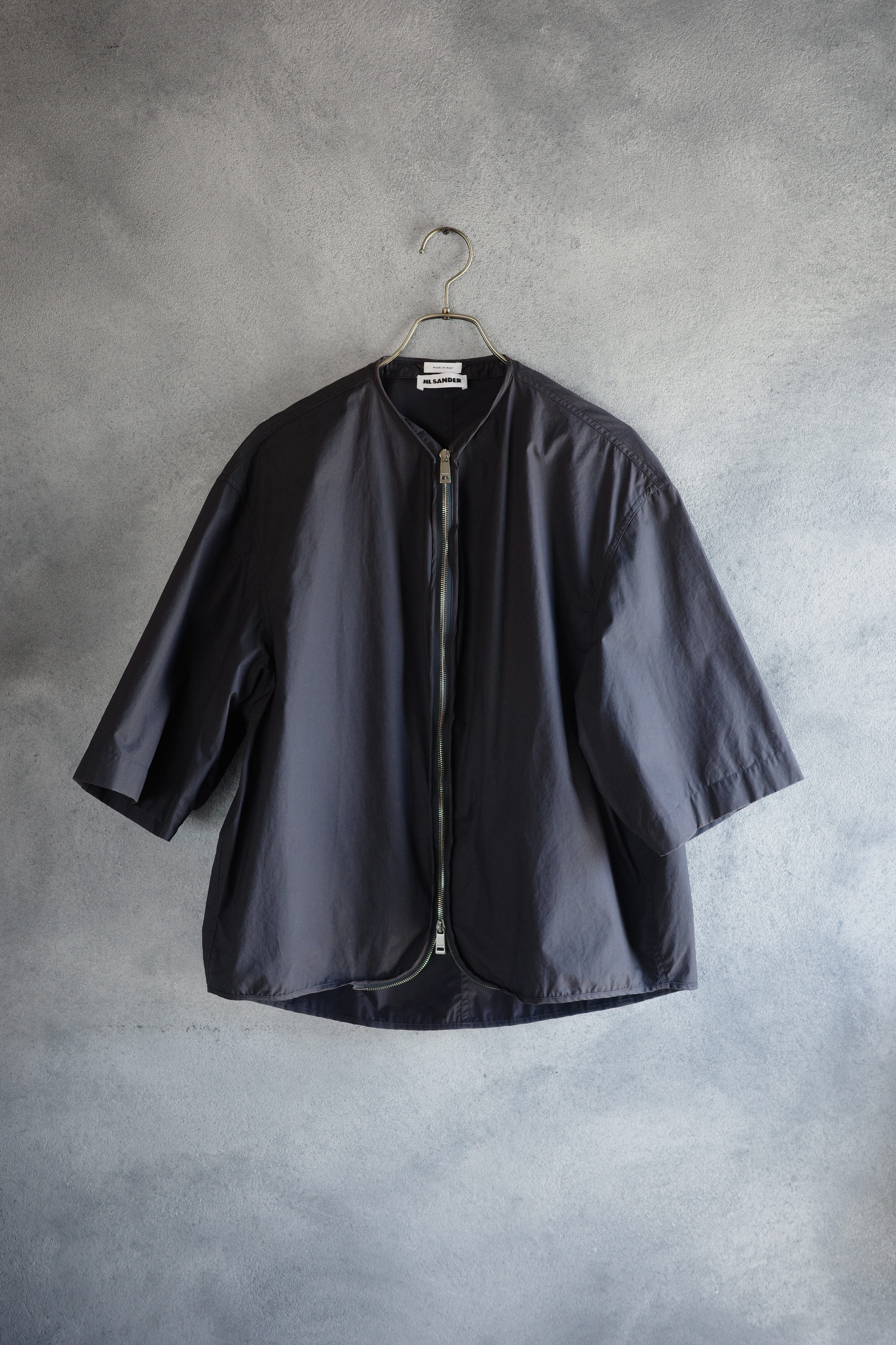 JIL SANDER ノーカラージップアップ シャツ 48